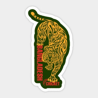 Bangladesh Cricket The Tigers Cricket Bat and Ball Game Sticker